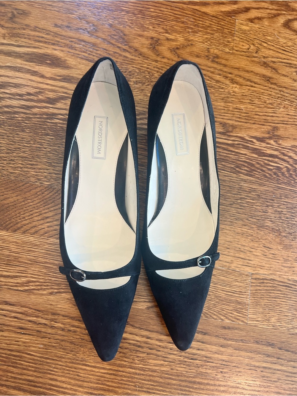 Nordstrom Black Pointed-Toe Mary Jane Pumps